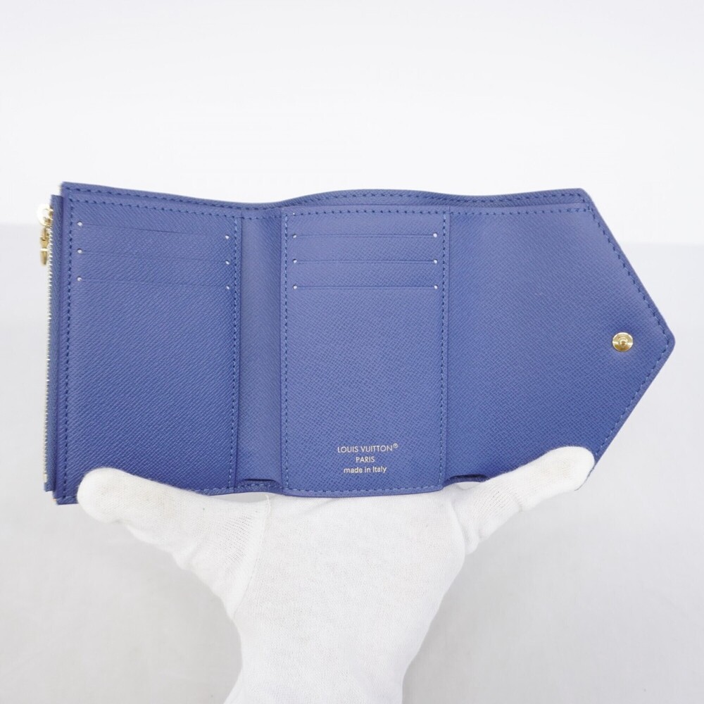 Louis Vuitton Tri-fold Wallet Monogram Denim Portefeuille Victorine M13212 Bl... - Picture 3 of 7